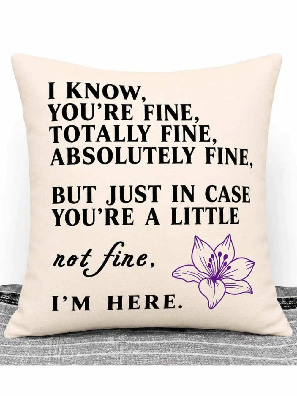 Encouragement Throw Pillow | Thinking of You Gift | Comfort Support Decor